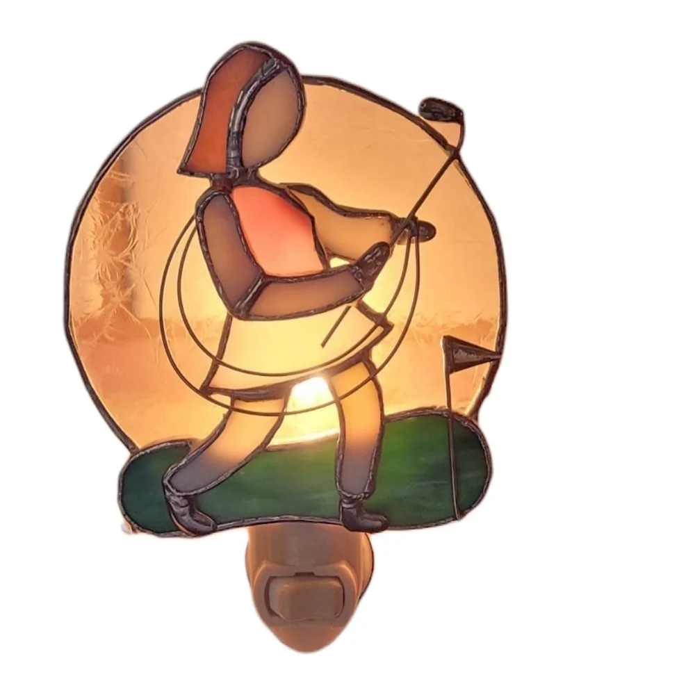 Stained Glass Golfer Night Light